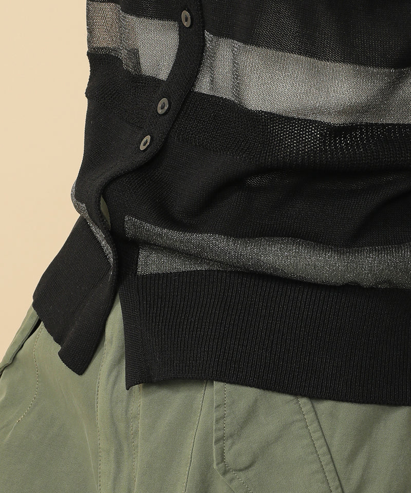 シアーミックス編み ニット 半袖