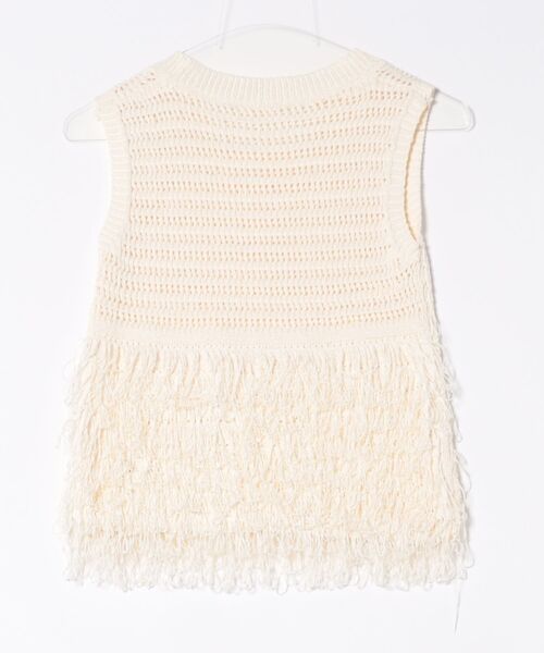 ループフリンジニットノースリーブベスト