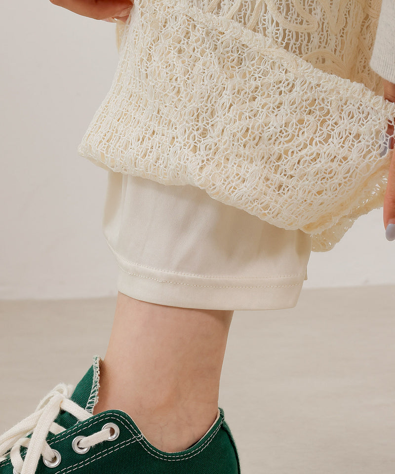 コード刺繍 レースパンツ【セットアップ対応】