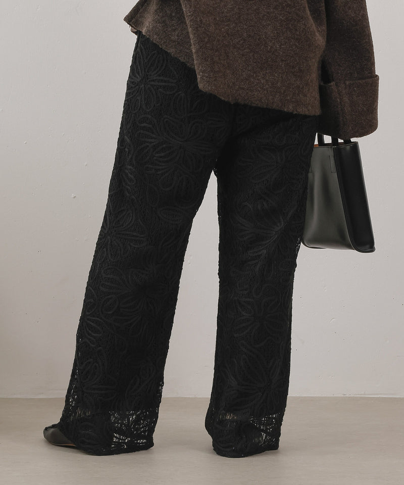 コード刺繍 レースパンツ【セットアップ対応】