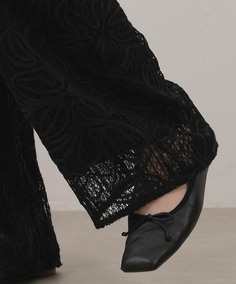 コード刺繍 レースパンツ【セットアップ対応】