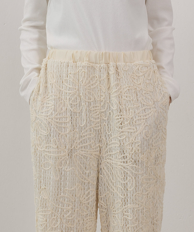 コード刺繍 レースパンツ【セットアップ対応】