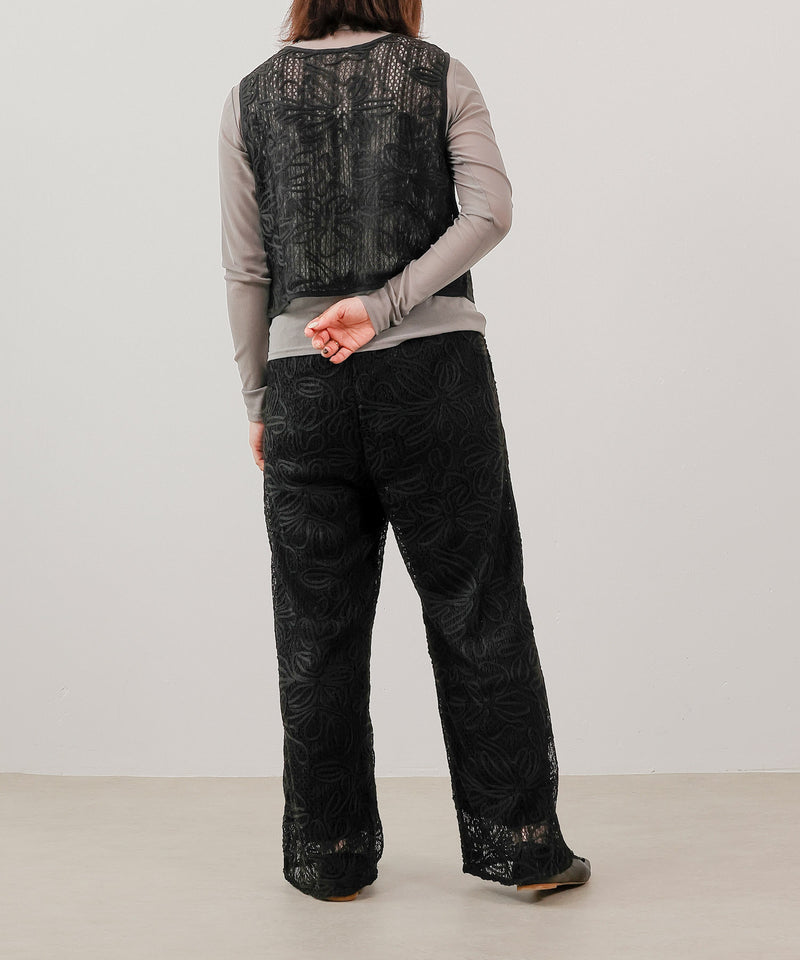 コード刺繍 レースパンツ【セットアップ対応】