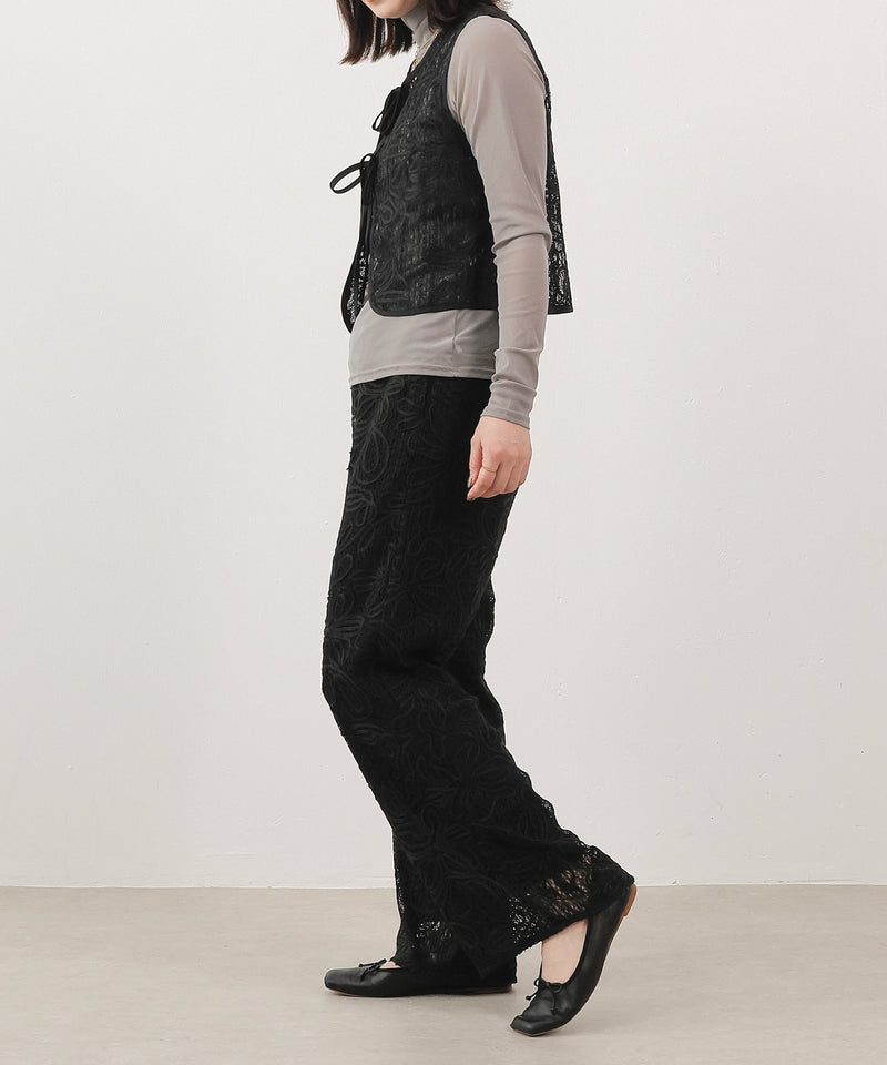 コード刺繍 レースパンツ【セットアップ対応】