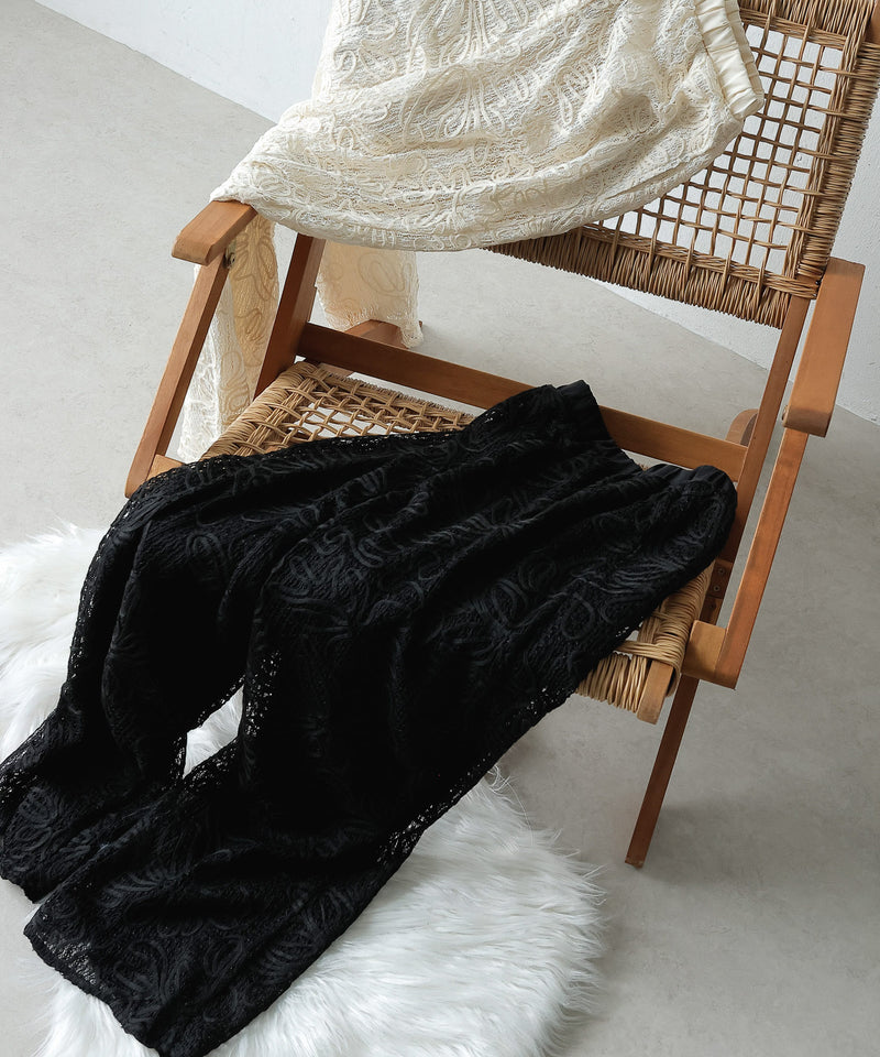 コード刺繍 レースパンツ【セットアップ対応】