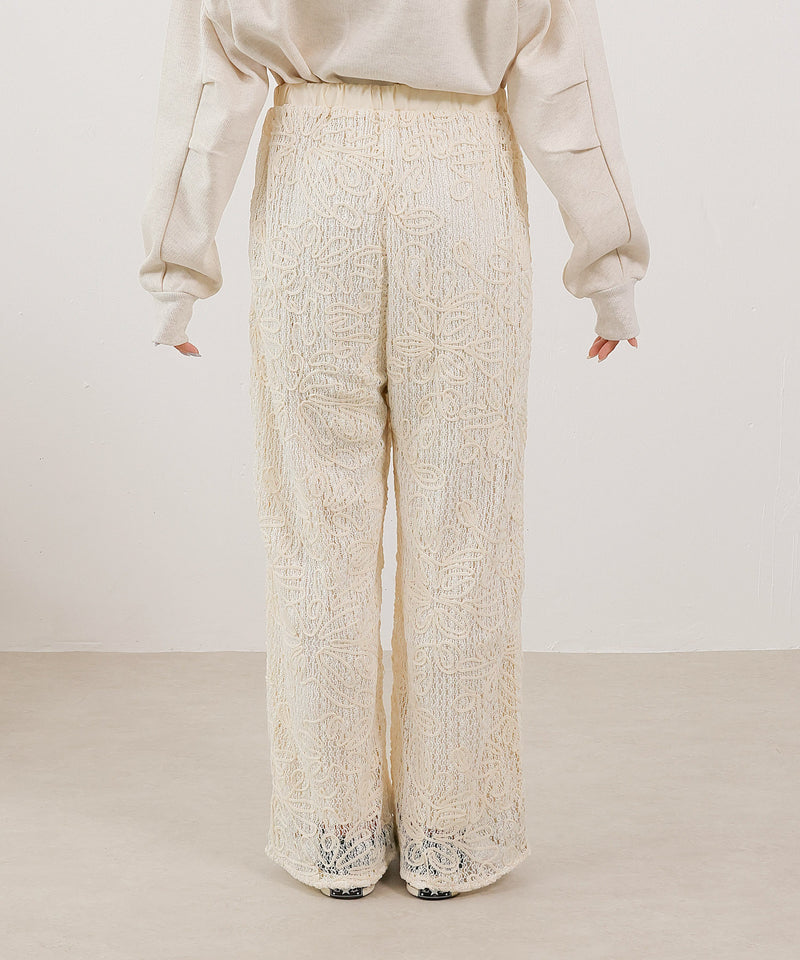 コード刺繍 レースパンツ【セットアップ対応】