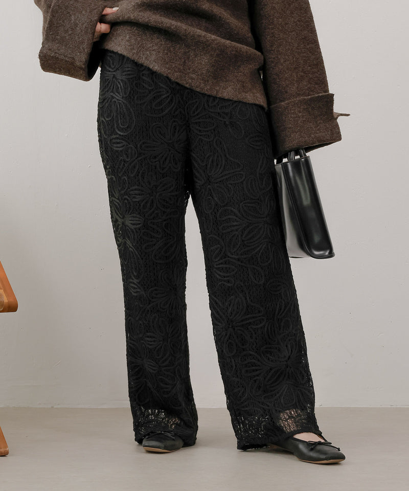 コード刺繍 レースパンツ【セットアップ対応】