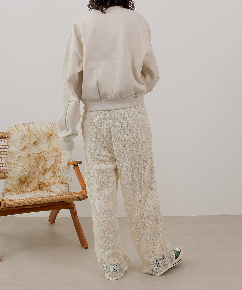 コード刺繍 レースパンツ【セットアップ対応】