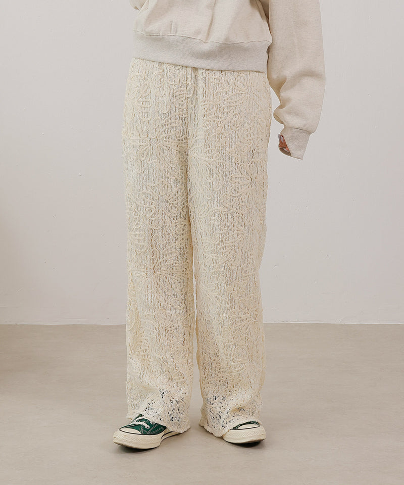 コード刺繍 レースパンツ【セットアップ対応】
