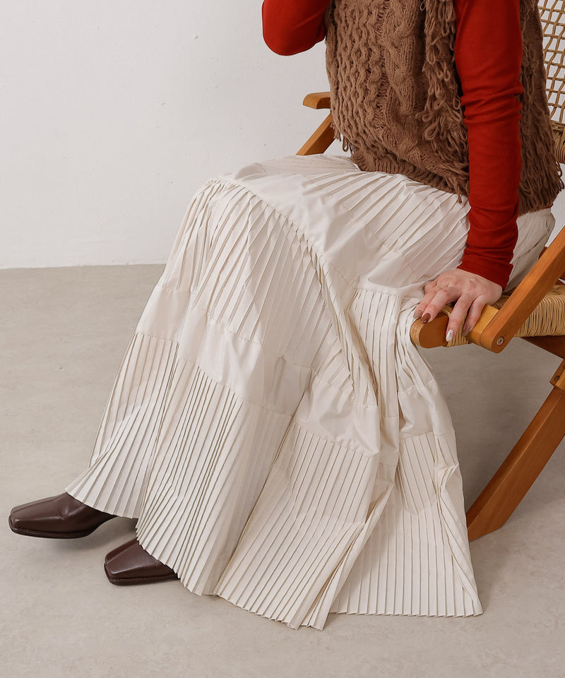 プリーツティアードスカート