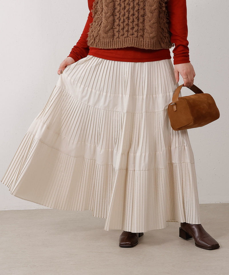 プリーツティアードスカート