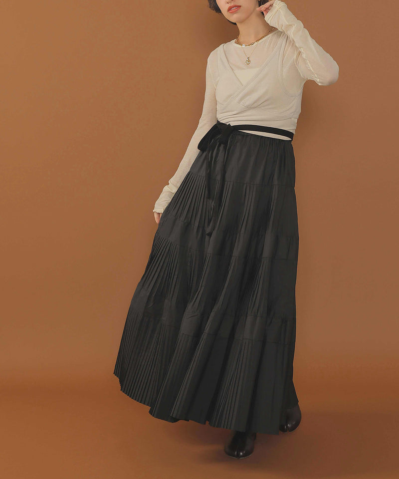 プリーツティアードスカート