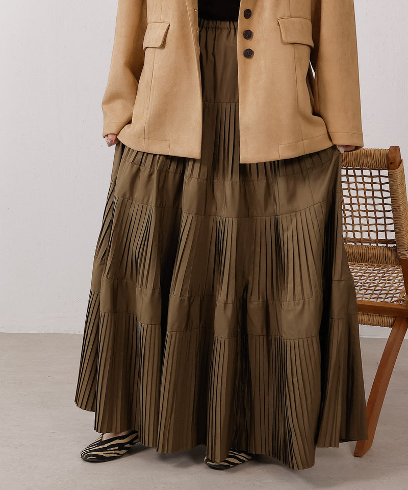 プリーツティアードスカート