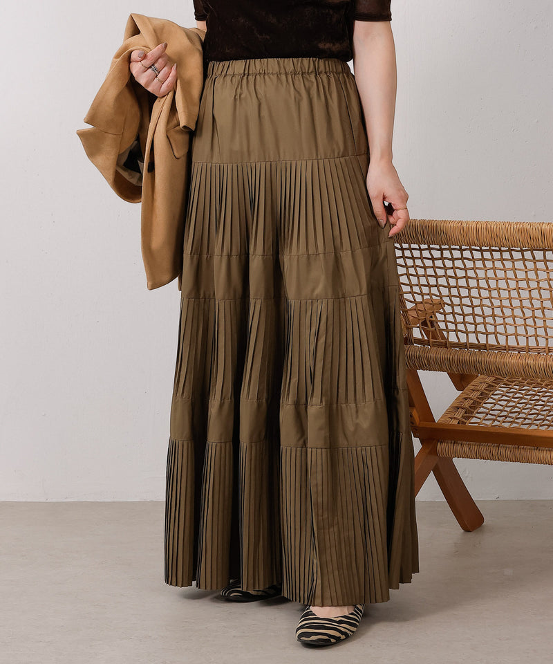 プリーツティアードスカート