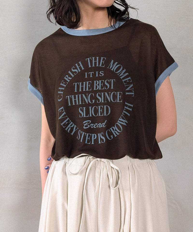 ロゴプリントリンガーTシャツ