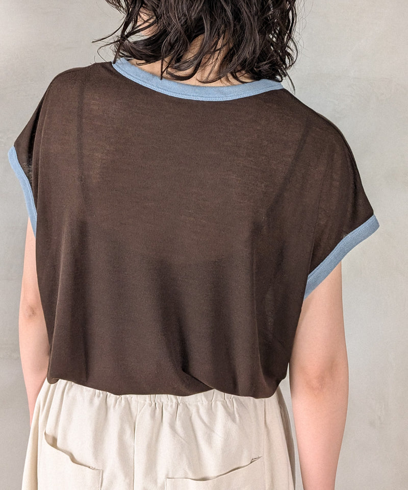 ロゴプリントリンガーTシャツ