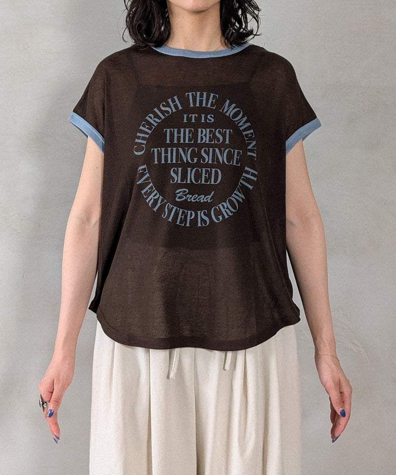 ロゴプリントリンガーTシャツ