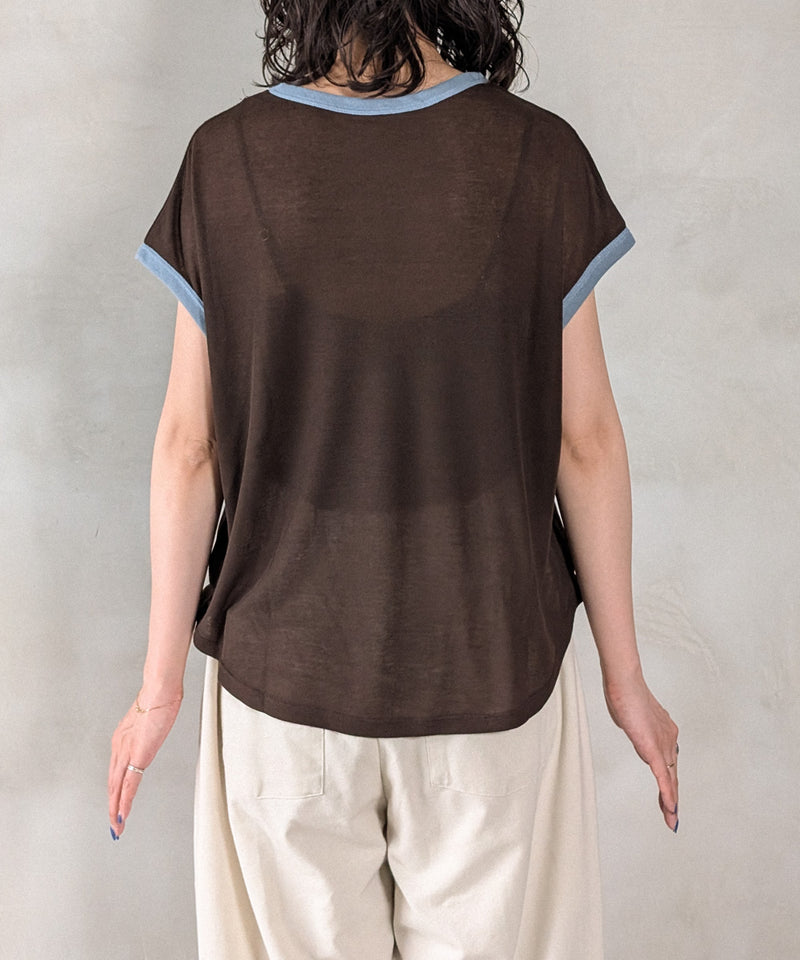 ロゴプリントリンガーTシャツ