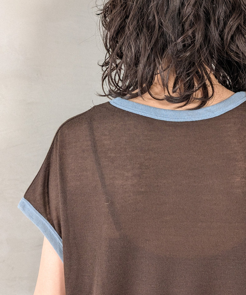 ロゴプリントリンガーTシャツ