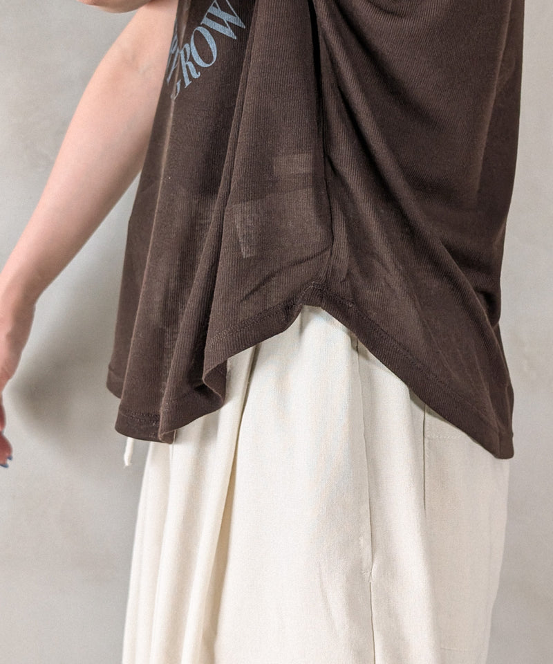 ロゴプリントリンガーTシャツ