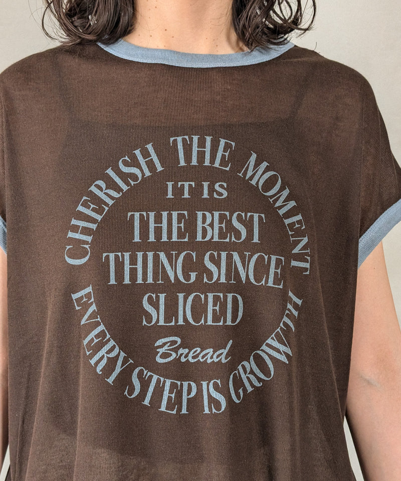 ロゴプリントリンガーTシャツ