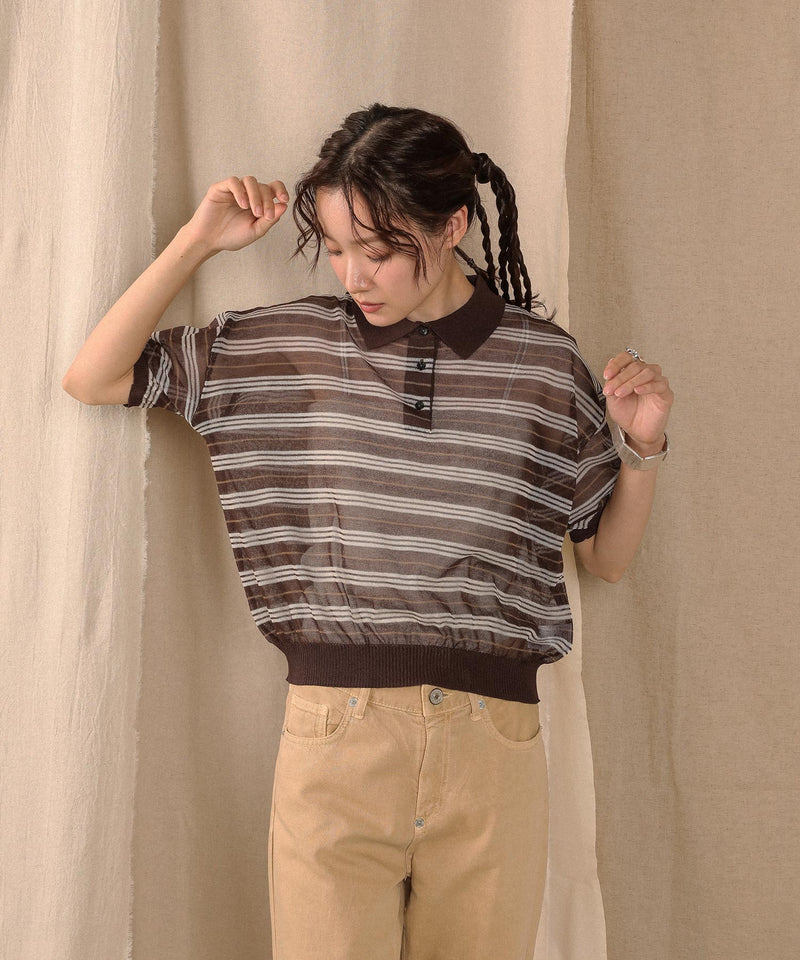 ボーダーニットポロ