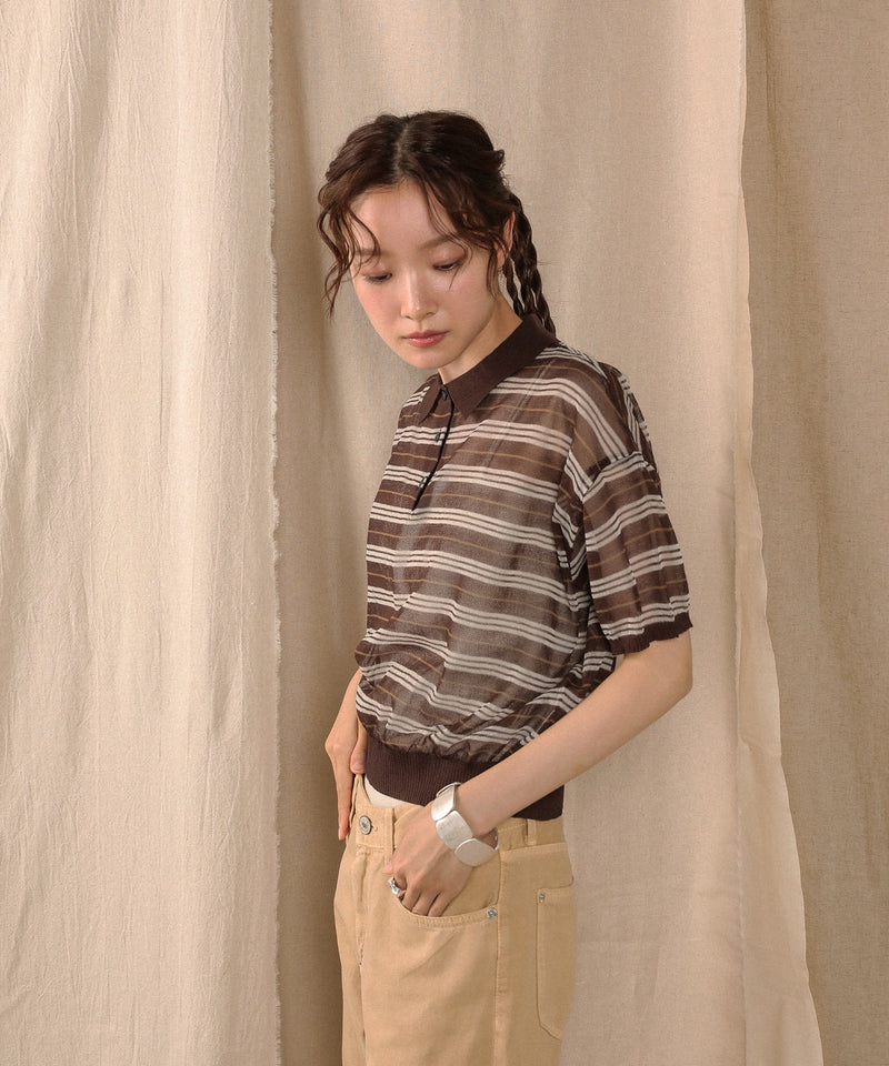 ボーダーニットポロ