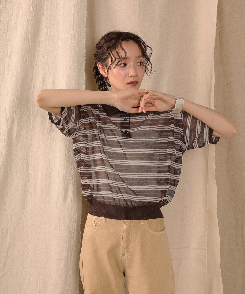 ボーダーニットポロ