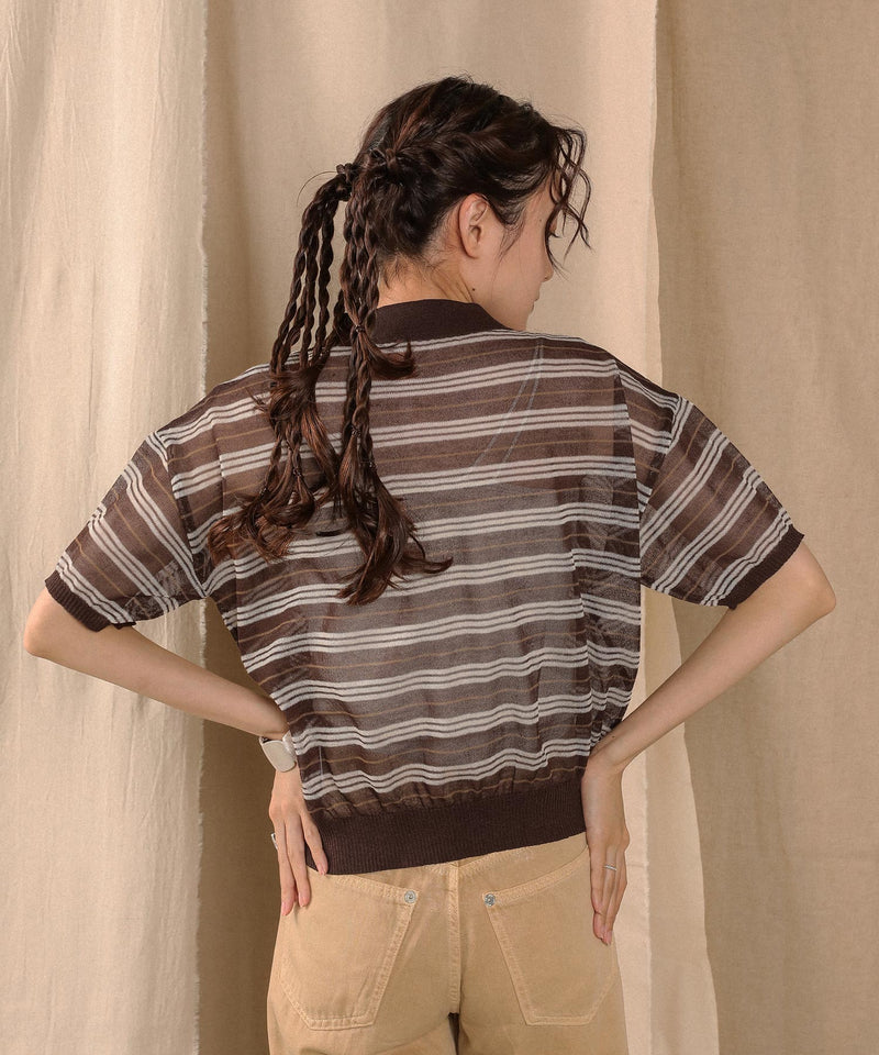 ボーダーニットポロ