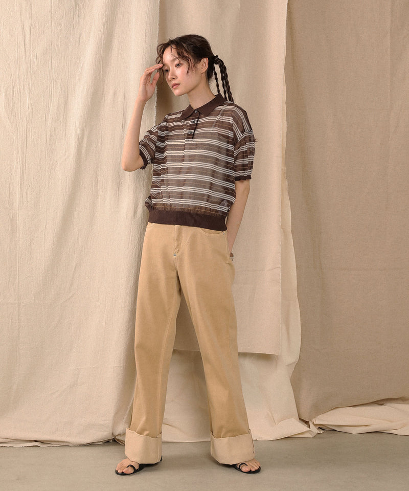 ボーダーニットポロ