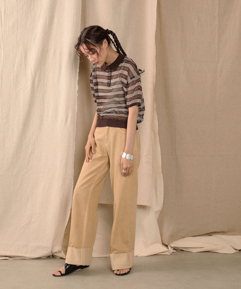 ボーダーニットポロ