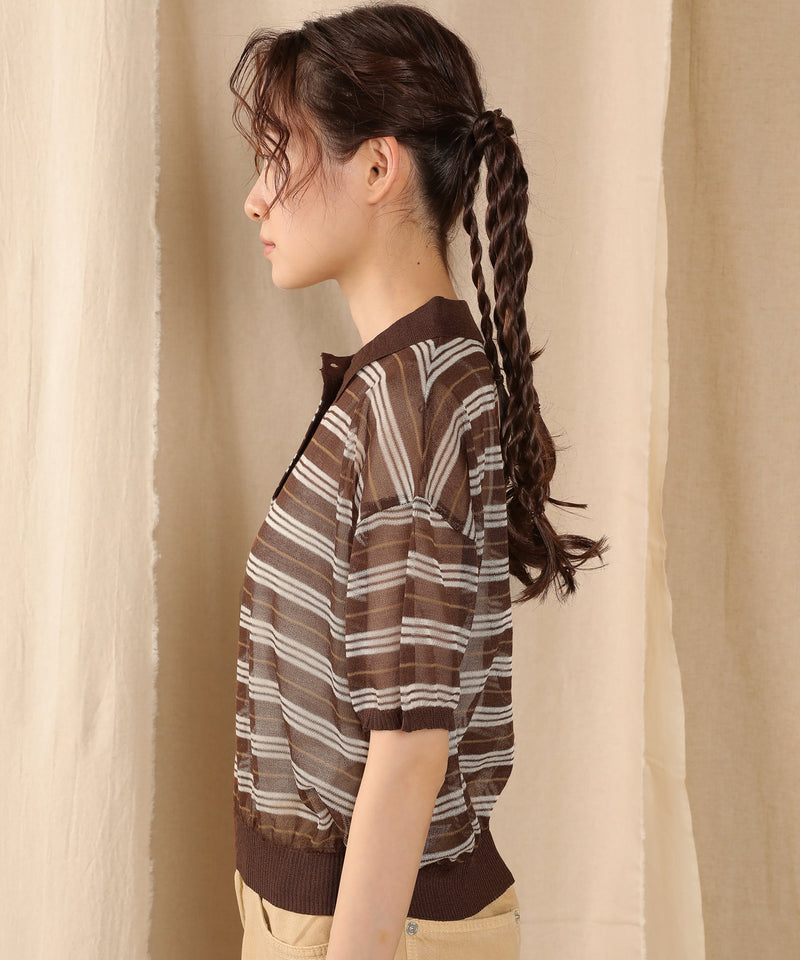 ボーダーニットポロ