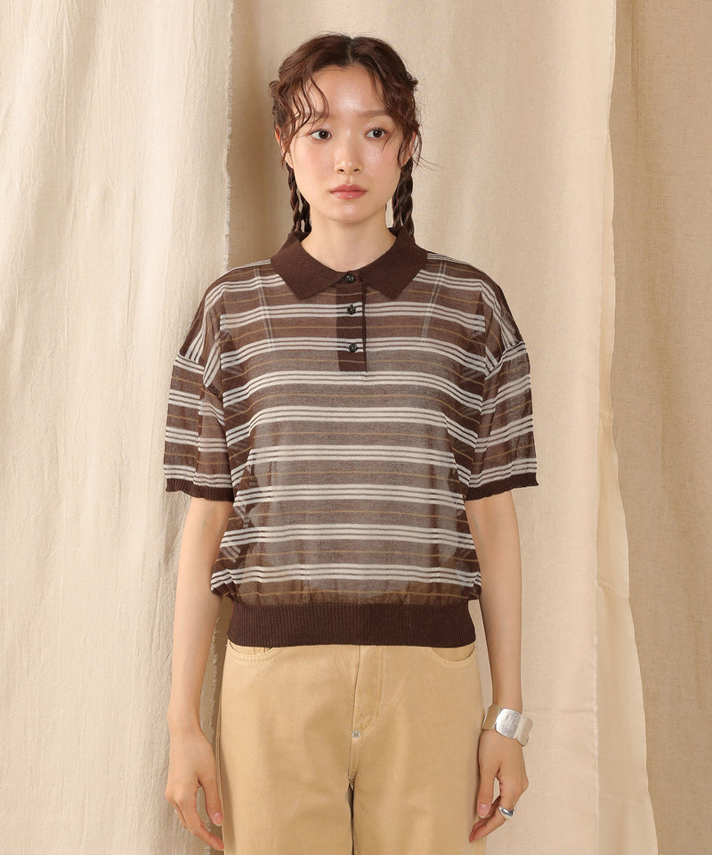 ボーダーニットポロ