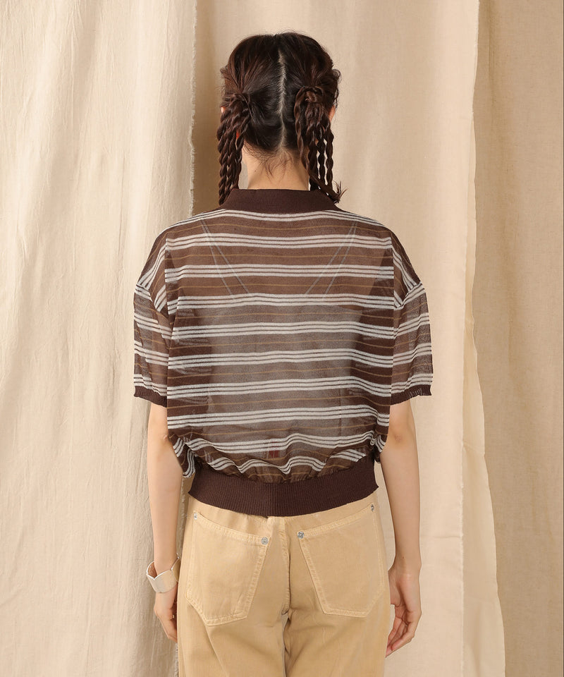 ボーダーニットポロ