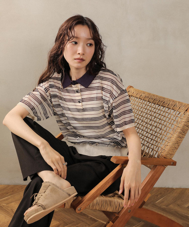 ボーダーニットポロ