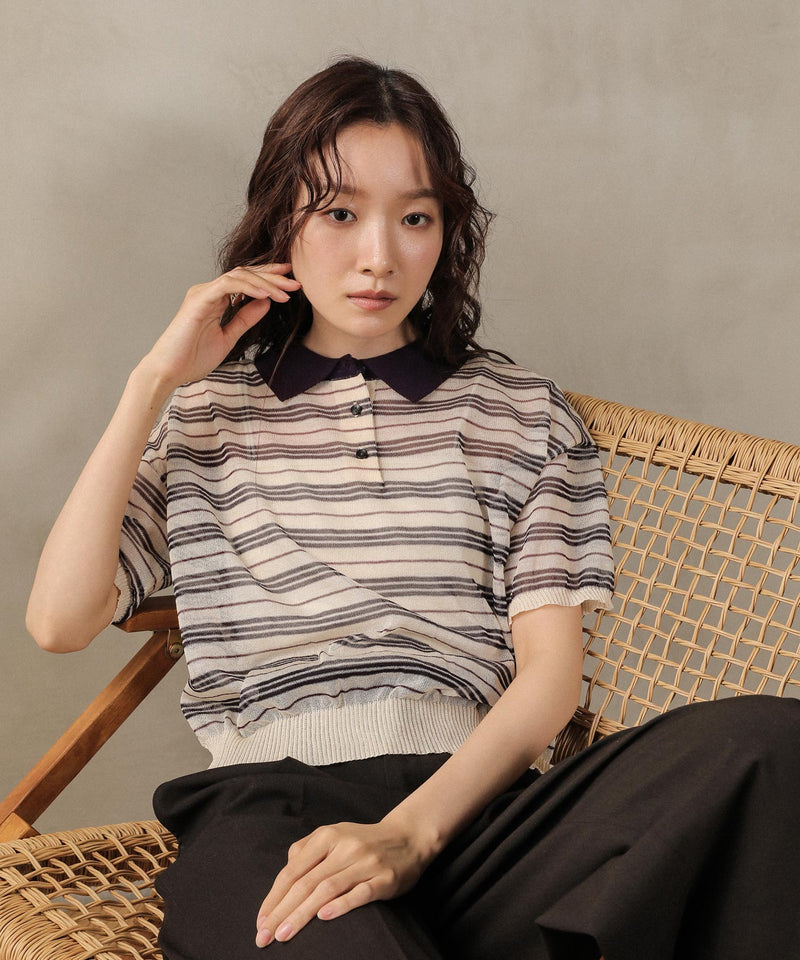 ボーダーニットポロ