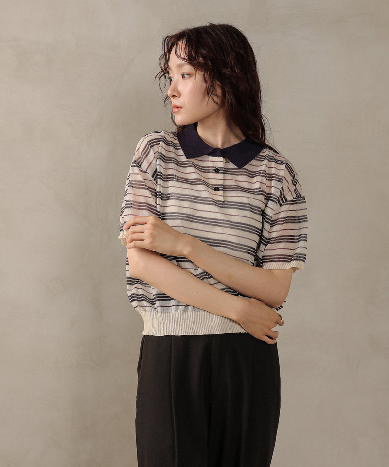 ボーダーニットポロ