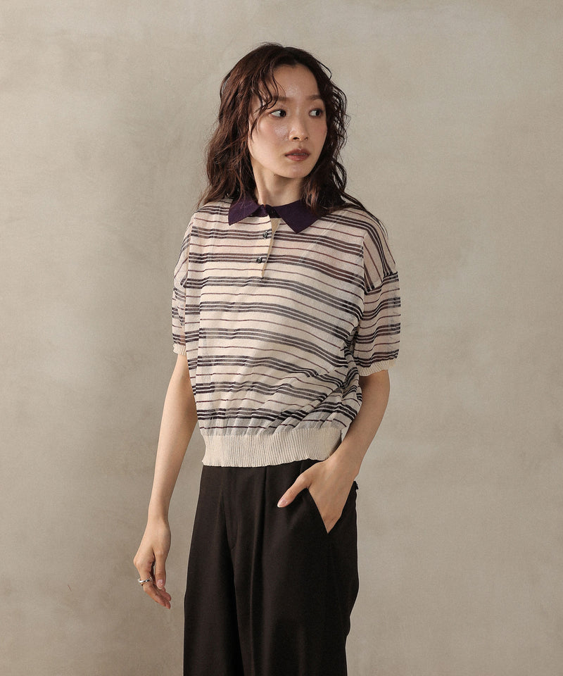 ボーダーニットポロ
