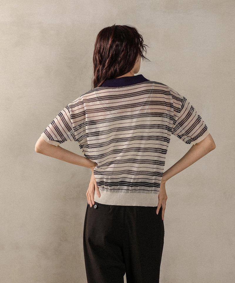 ボーダーニットポロ