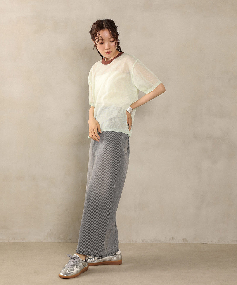 バイカラーシアーニット