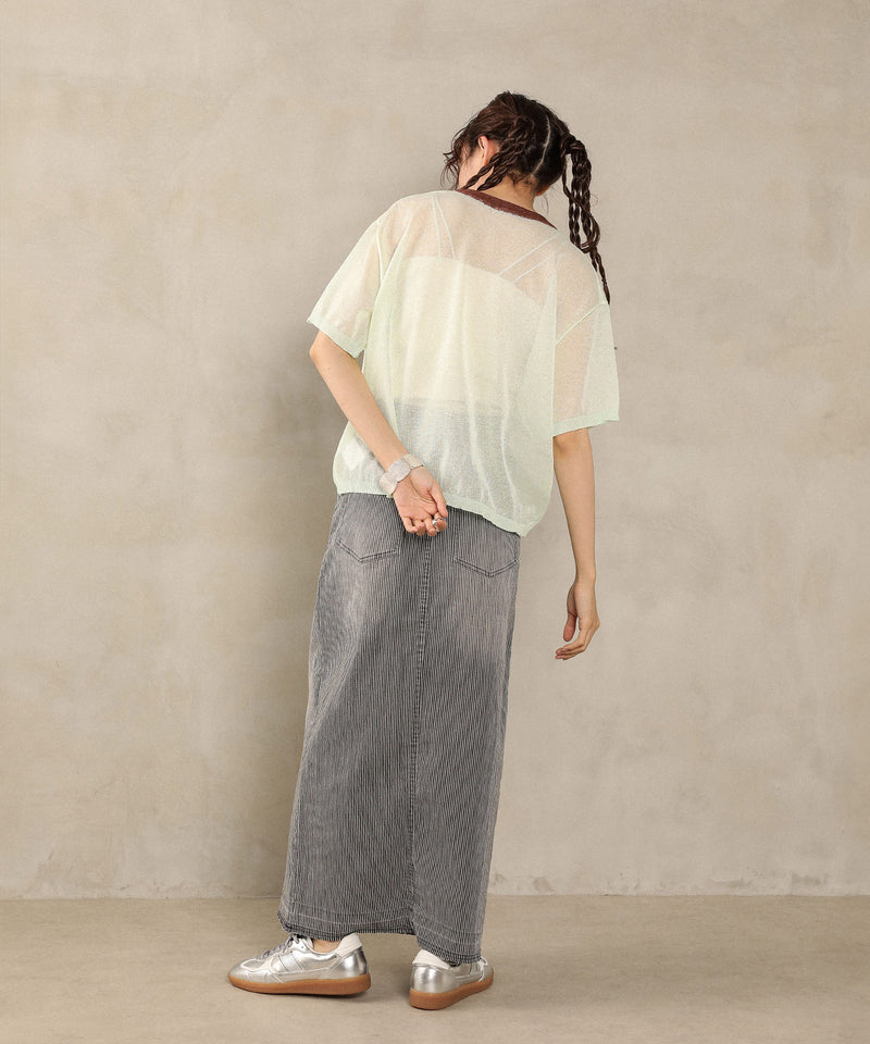 バイカラーシアーニット