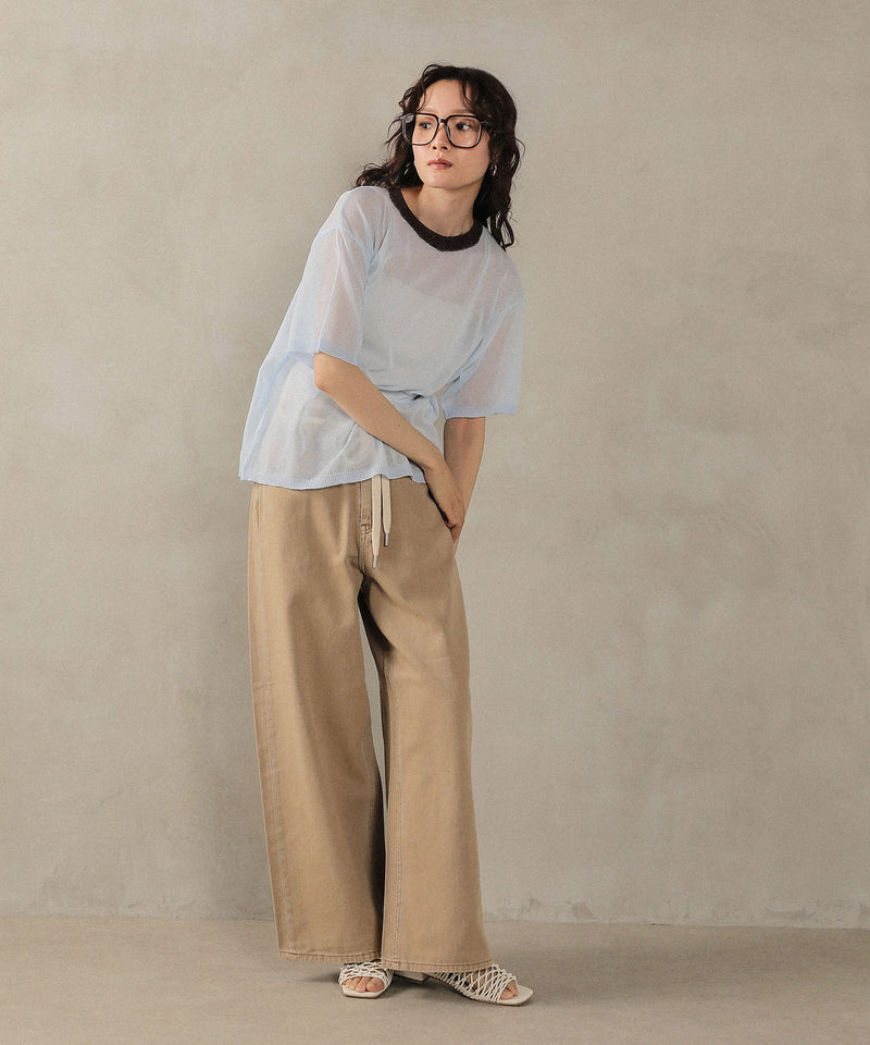 バイカラーシアーニット