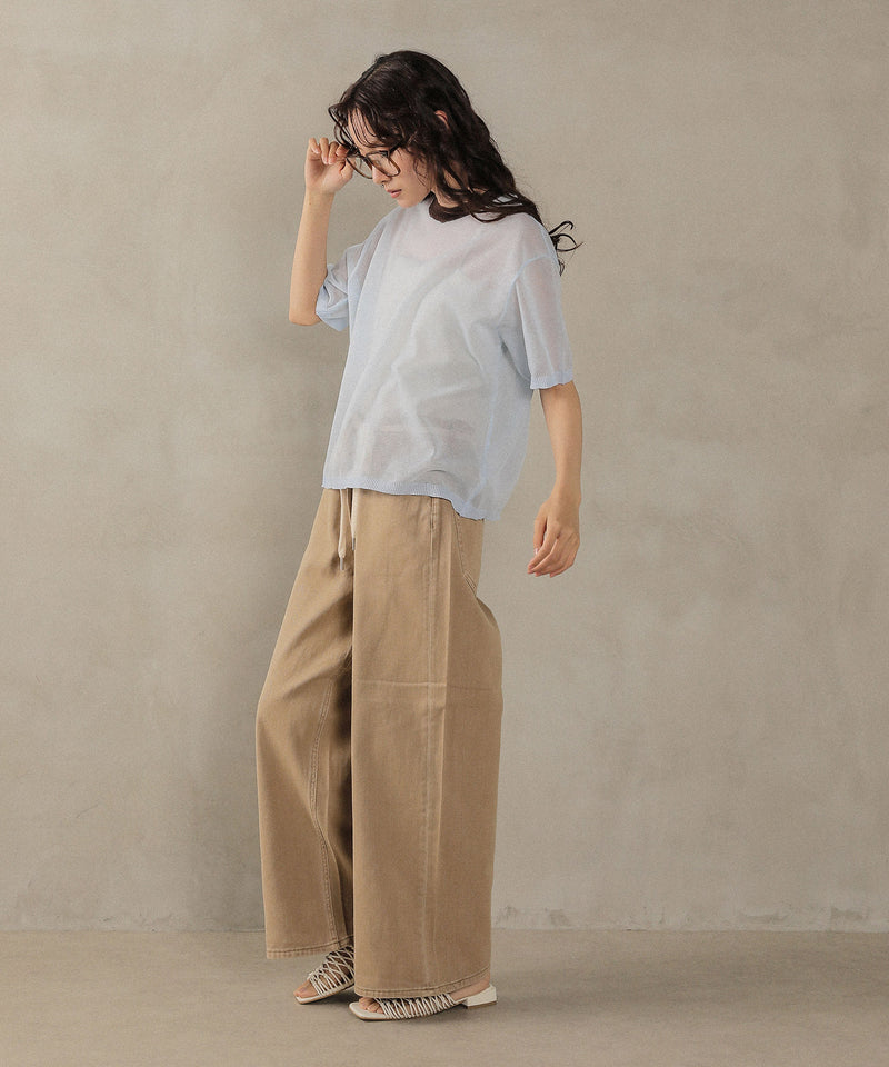 バイカラーシアーニット