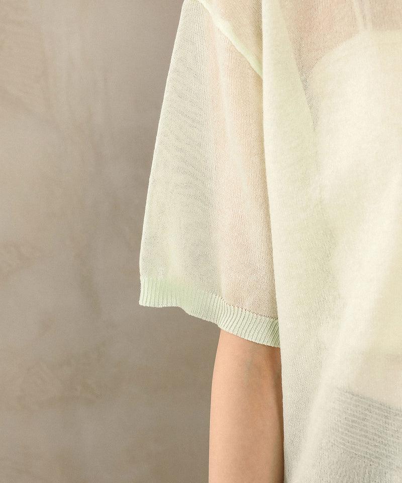 バイカラーシアーニット