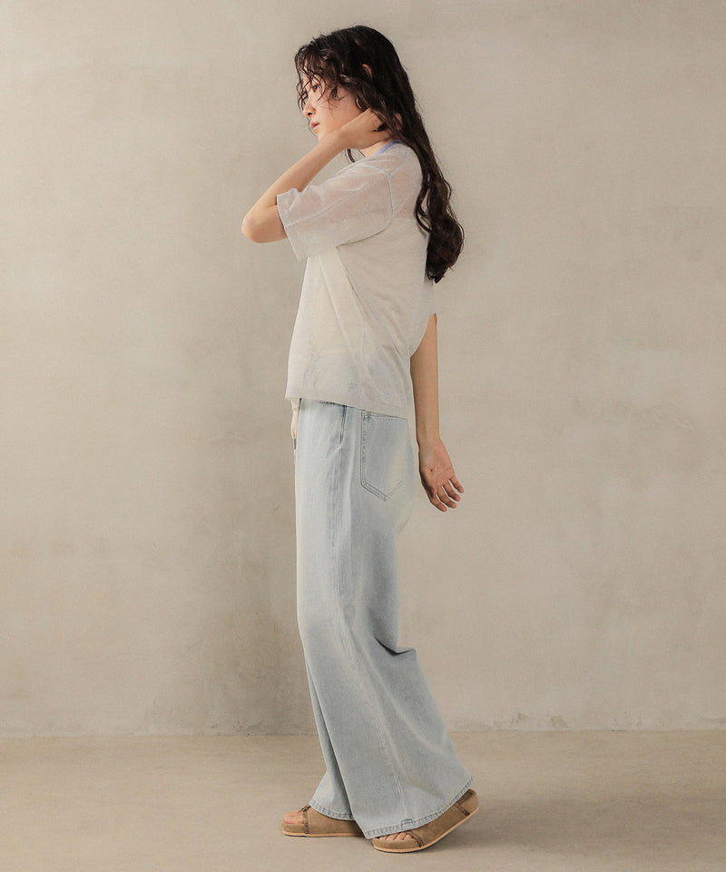 バイカラーシアーニット