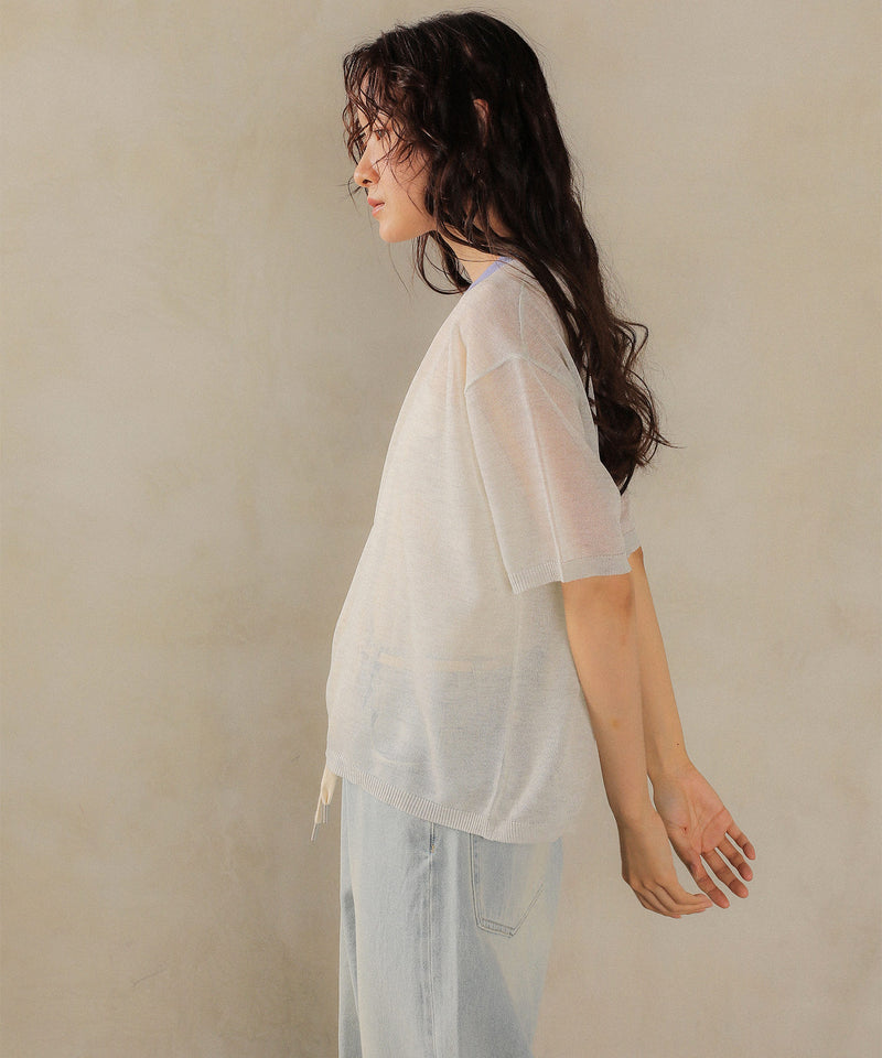 バイカラーシアーニット