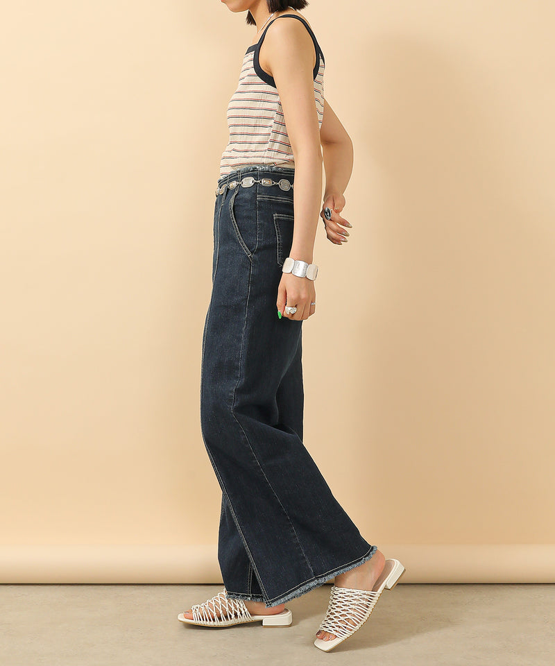 2way ランダムリブマルチボーダースクエアキャミソール