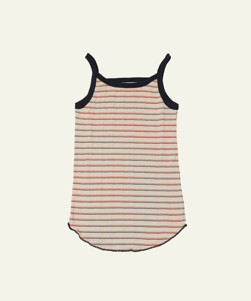 2way ランダムリブマルチボーダースクエアキャミソール