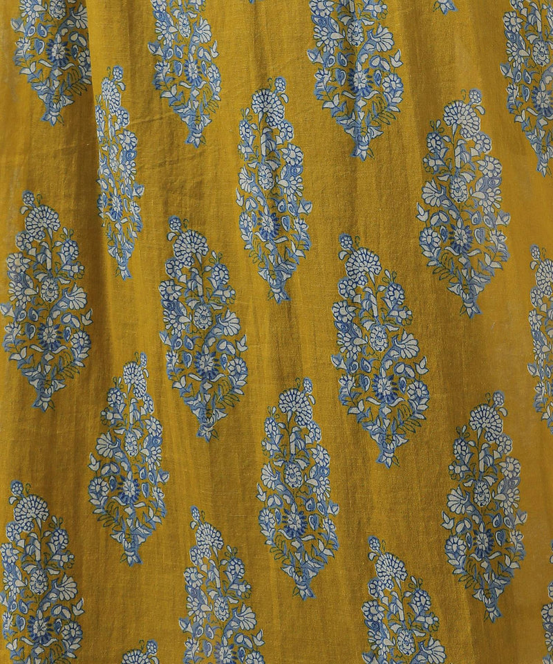 プリント切替 コットンフレアワンピース