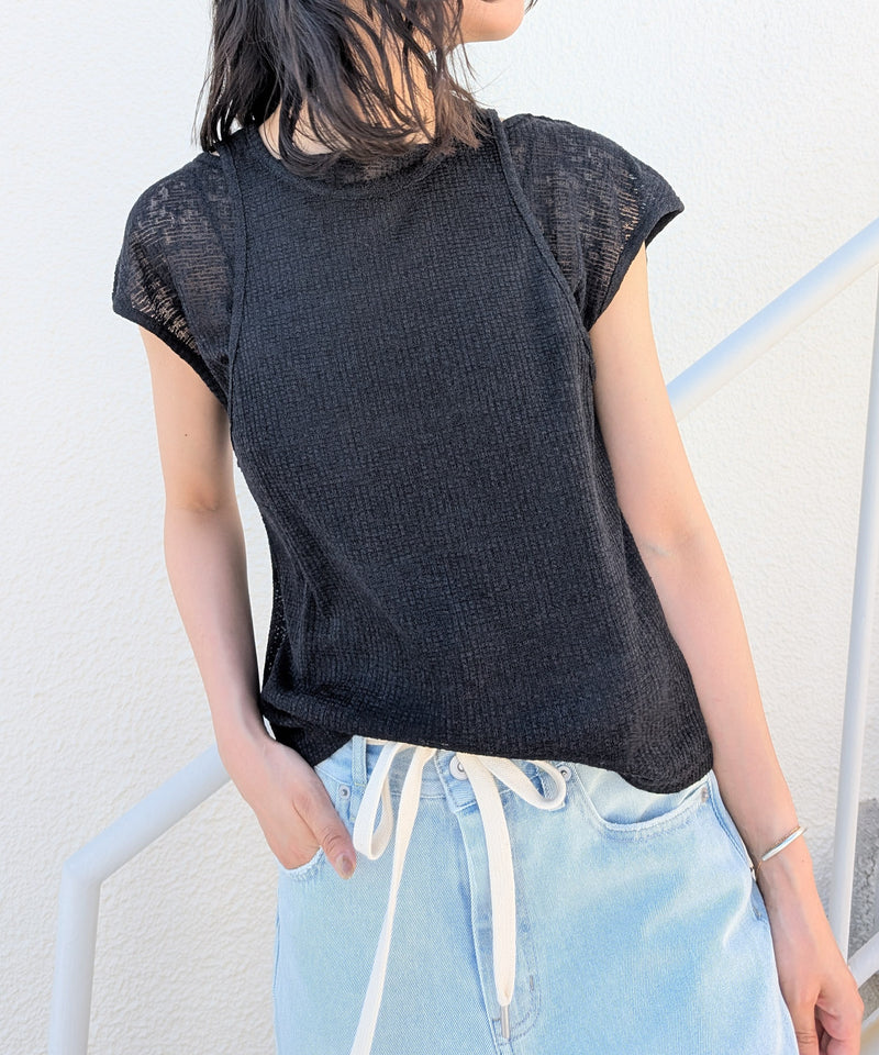 2セット タンクトップ プルオーバー レイヤードトップス